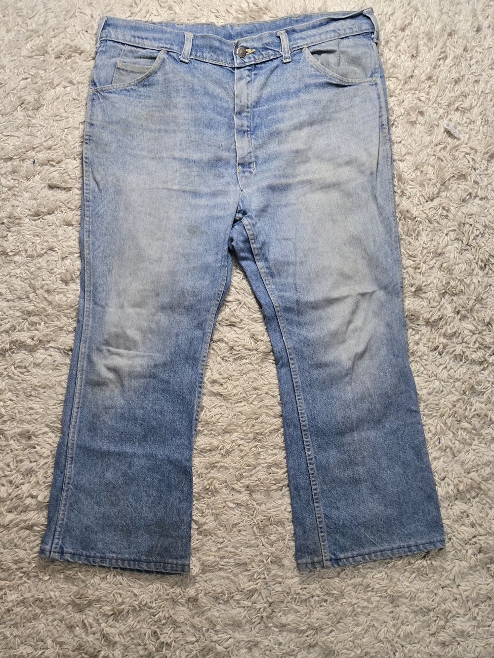 VTG 70s Big Yank Farmer Flared Denim Jeans 36x30